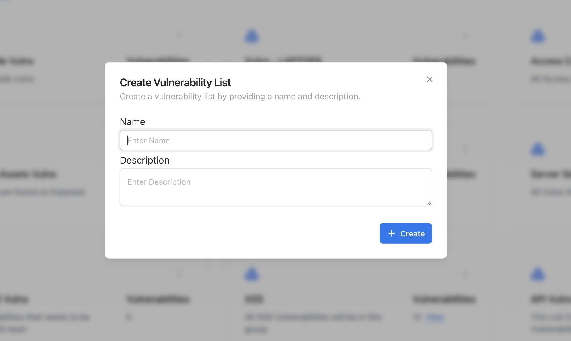 Dashboard view showing vulnerability groups like XSS and API Vulns