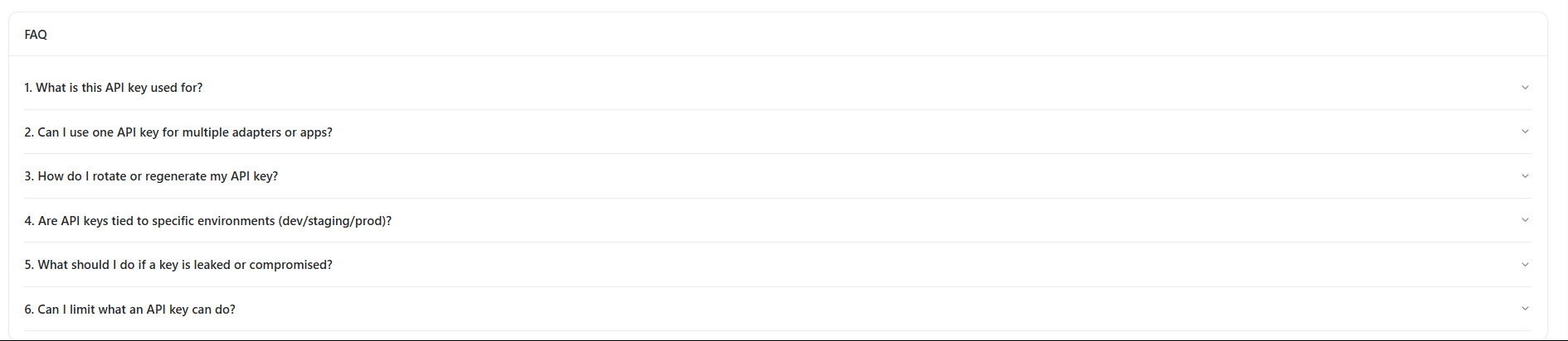FAQ section under current sessions