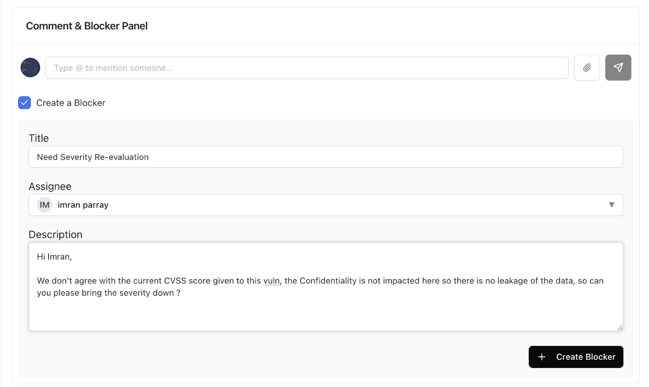 Blocker list page displaying open and resolved blockers