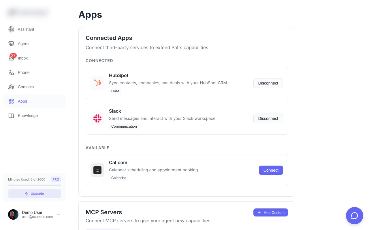 Apps and integrations