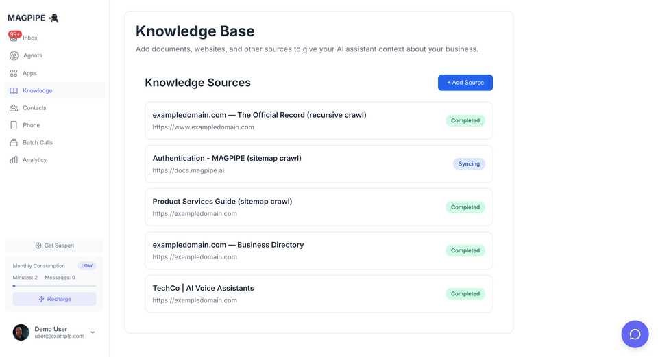 Adding a knowledge source