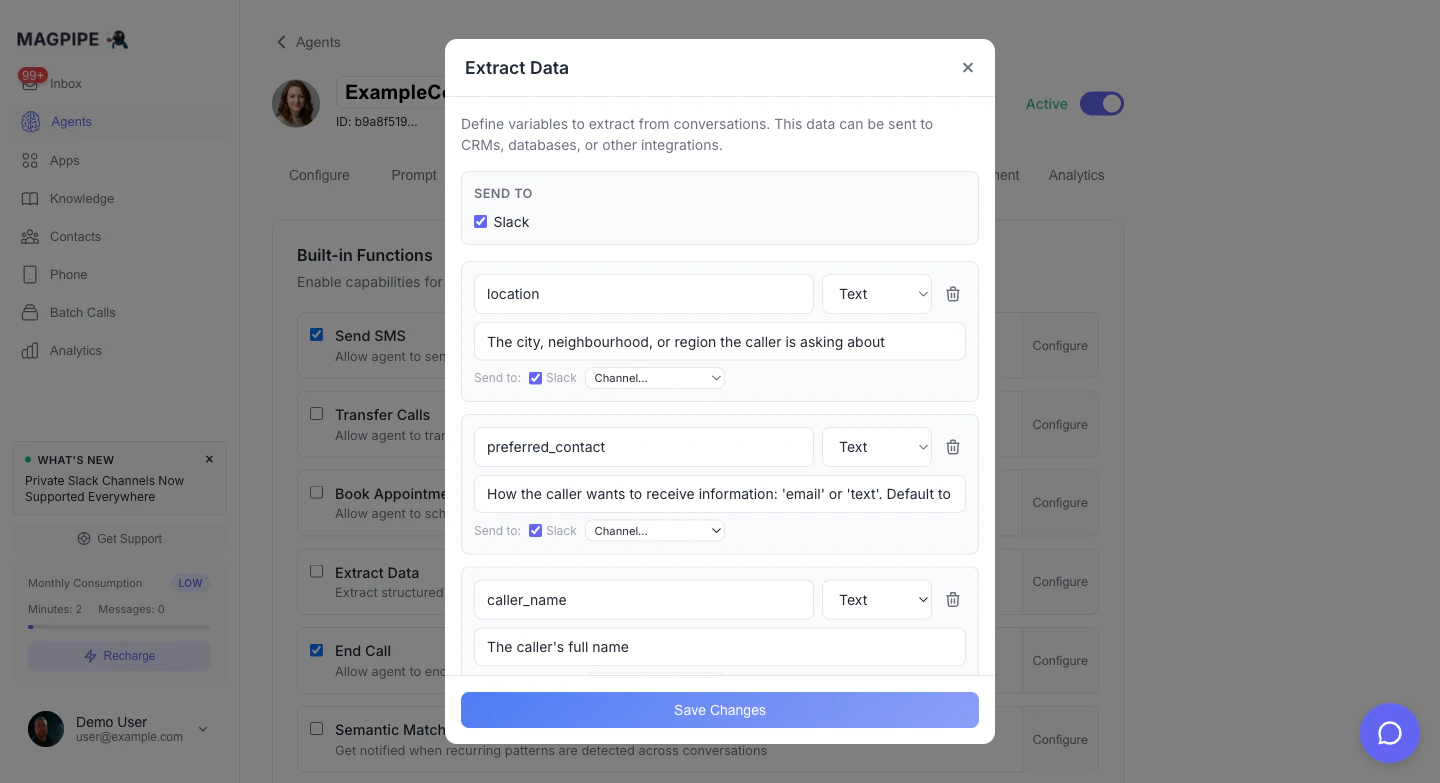 Slack channel configuration