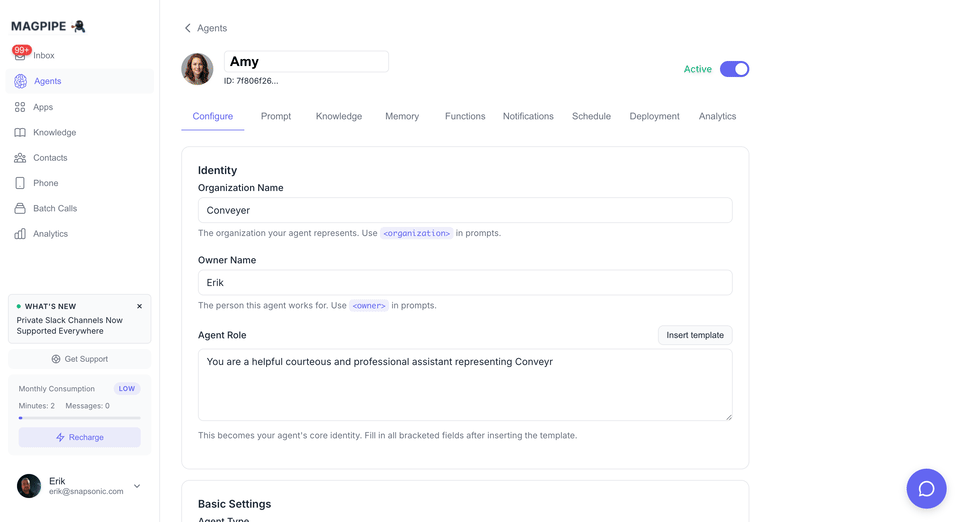 Agent configure tab scroll