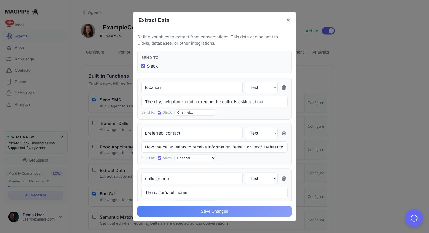 Slack channel configuration