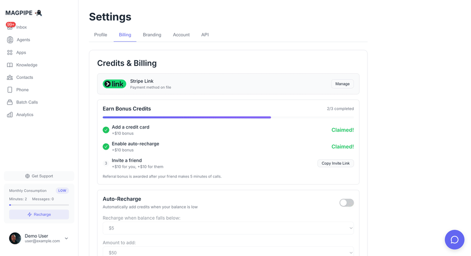 Billing page scroll