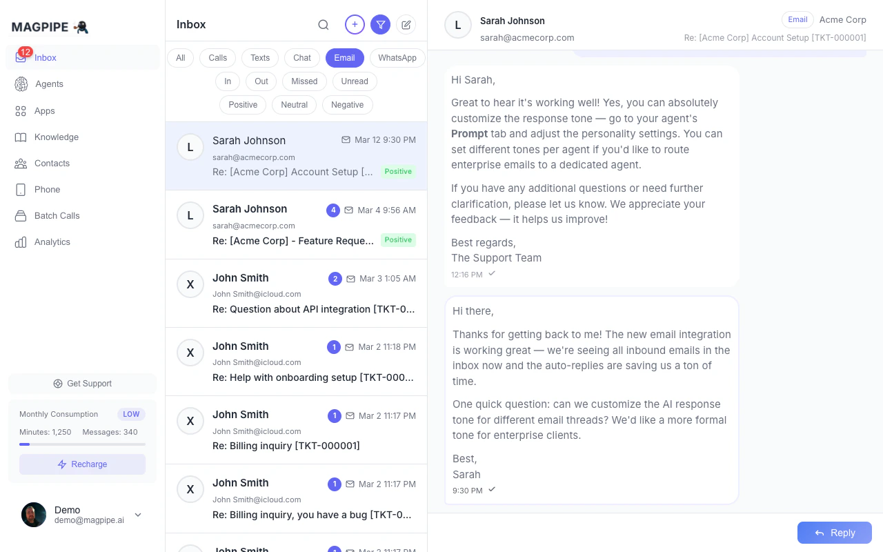 Email thread view