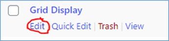 The Edit link under a page title
