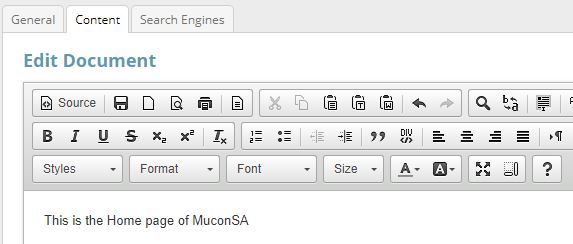 The Content tab with the Source button
