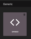 The Embed app under Generic