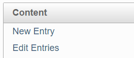 The New Entry and Edit Entries links