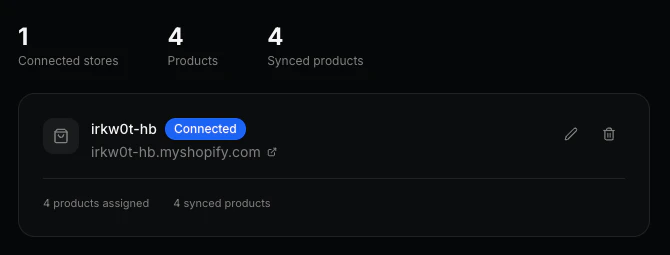 KicksDB store connected