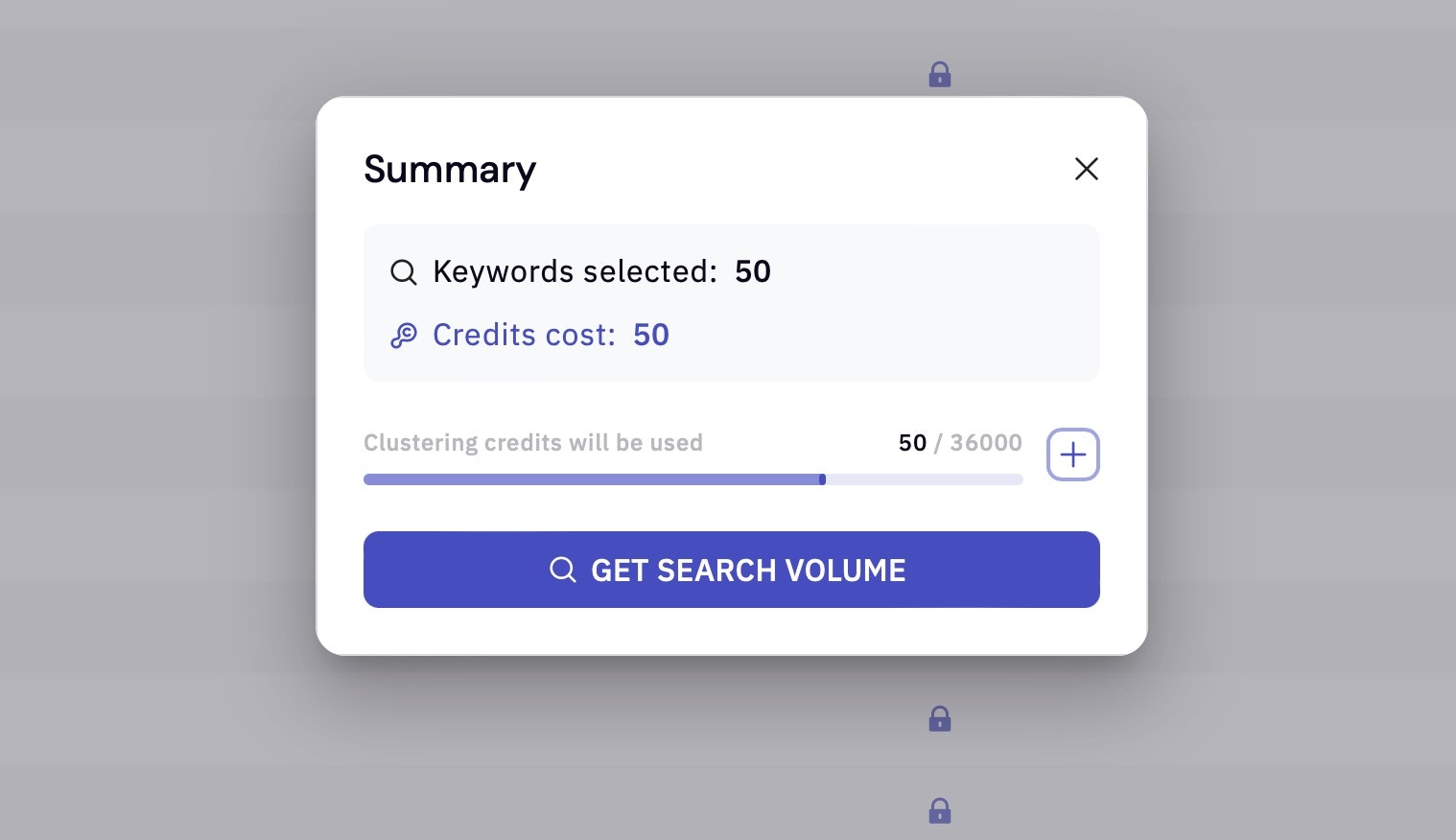 <p>You will be shown how many credits will be used and to confirm the credit usage. </p>