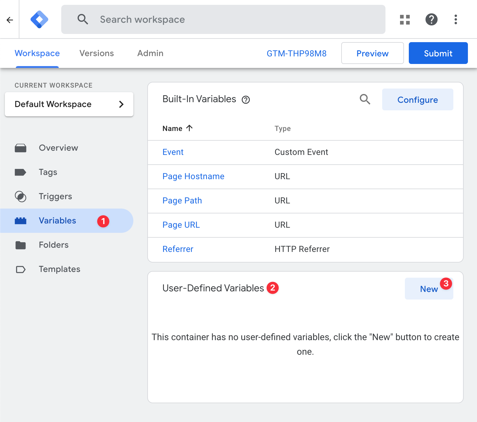 Create User-Defined Variable