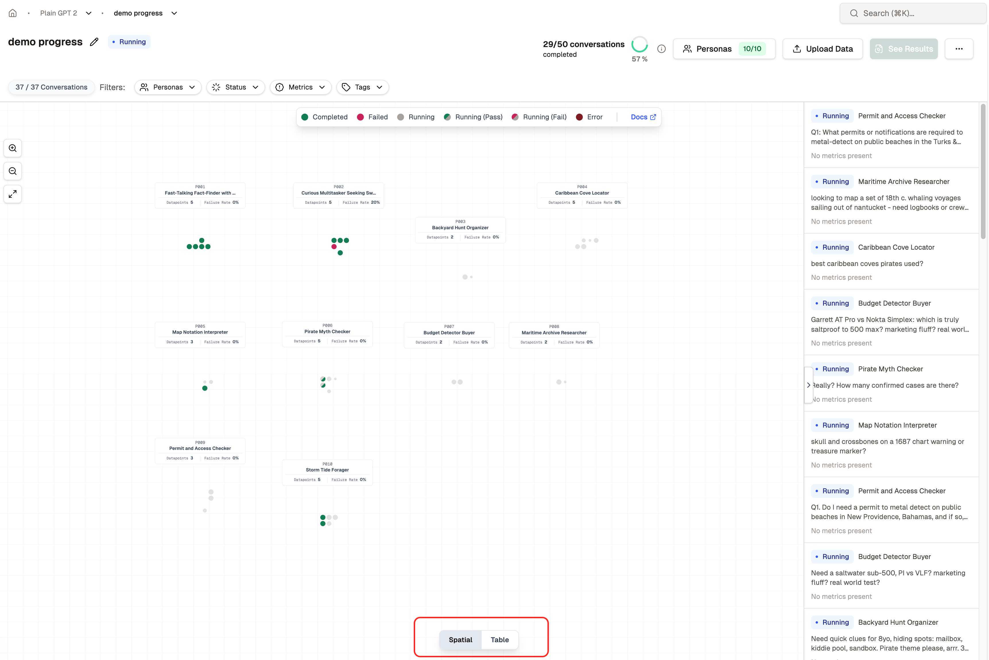 Location of table button