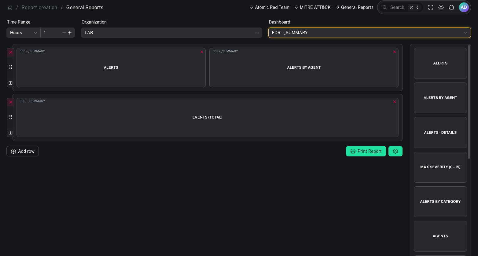 Panels selection (placeholder)