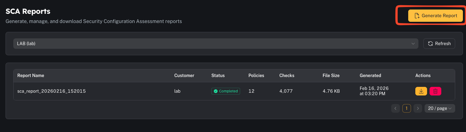 Generate SCA report (placeholder)