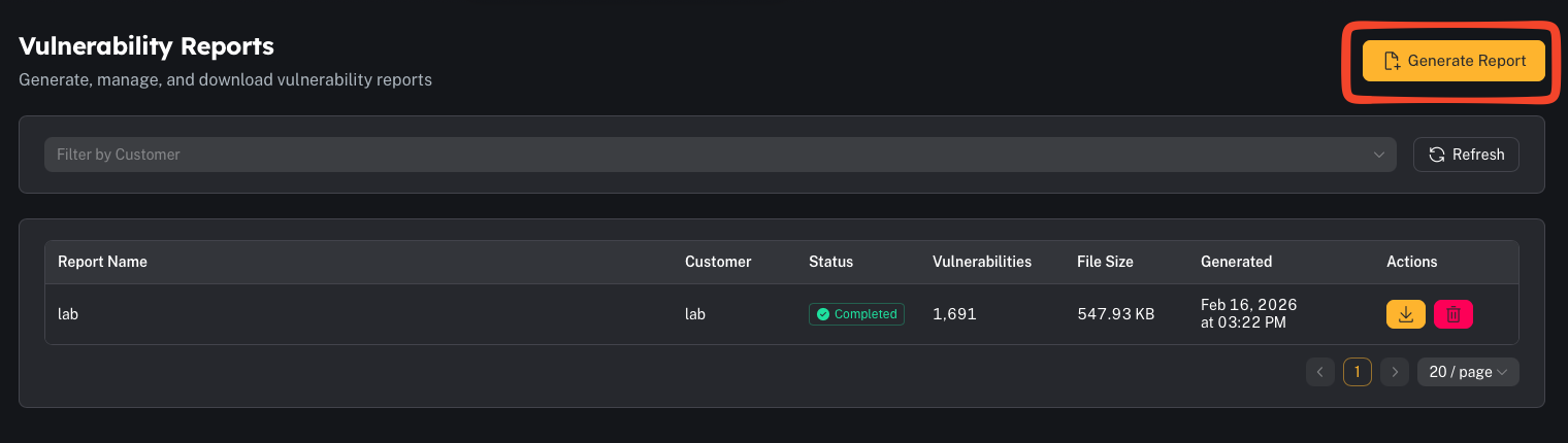 Generate vulnerability report (placeholder)