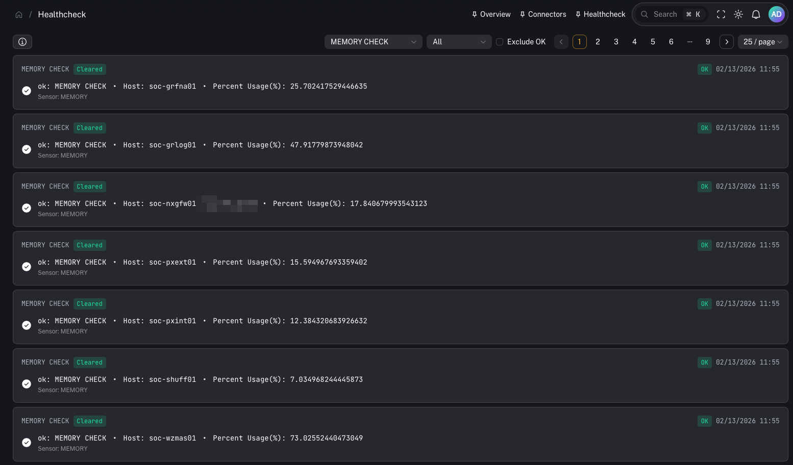 Healthcheck alerts (placeholder)