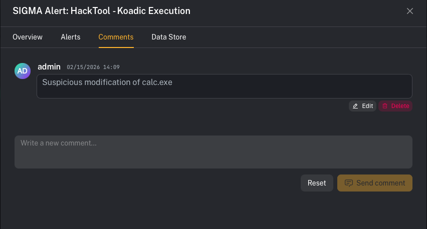 Case details (Comments)