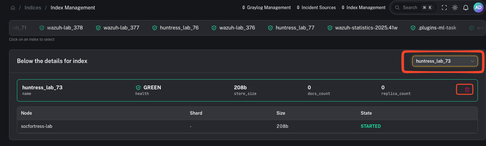 Delete index (placeholder)