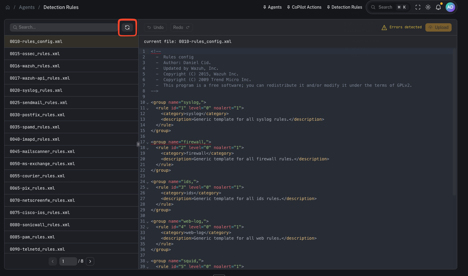 Restart Wazuh (placeholder)