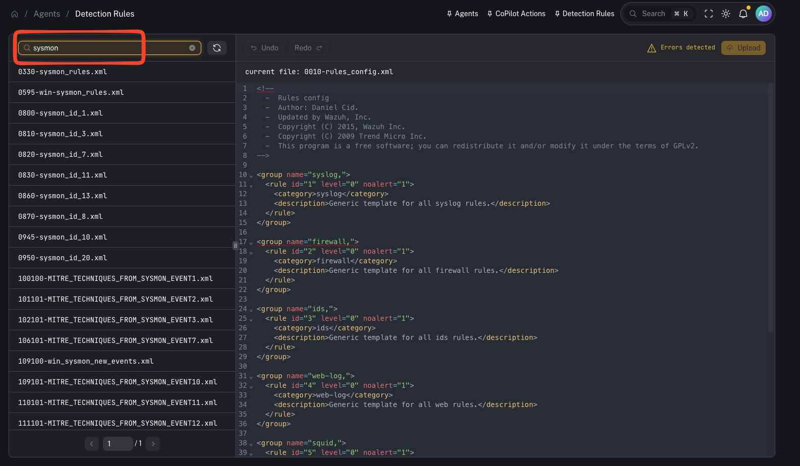 Search rules (placeholder)