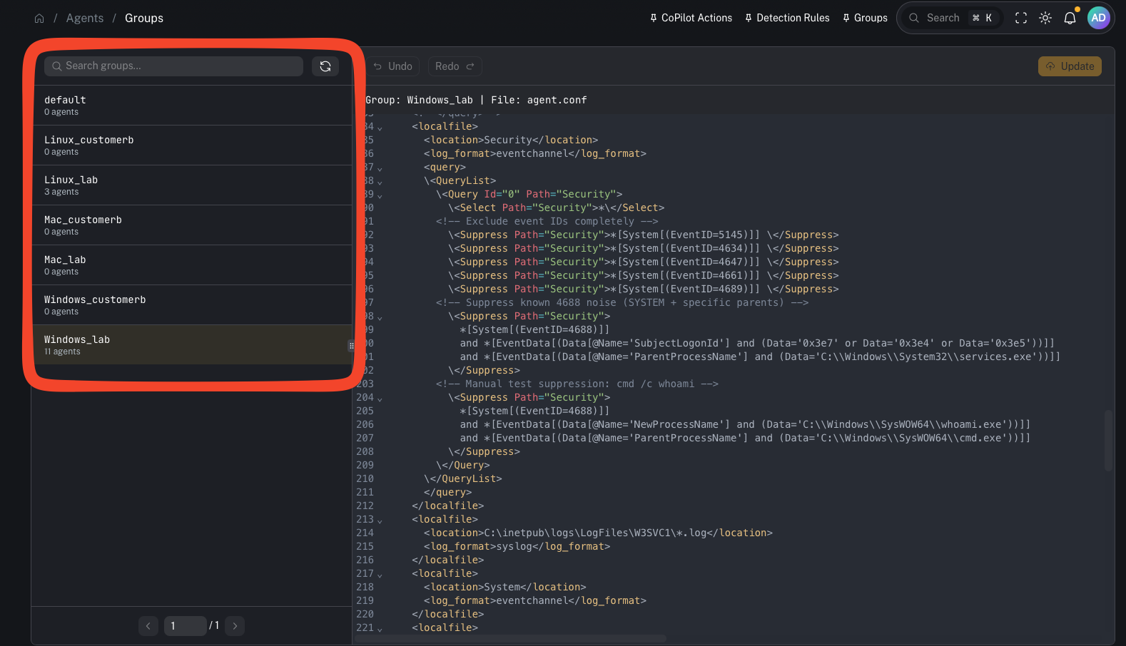 Groups list (placeholder)