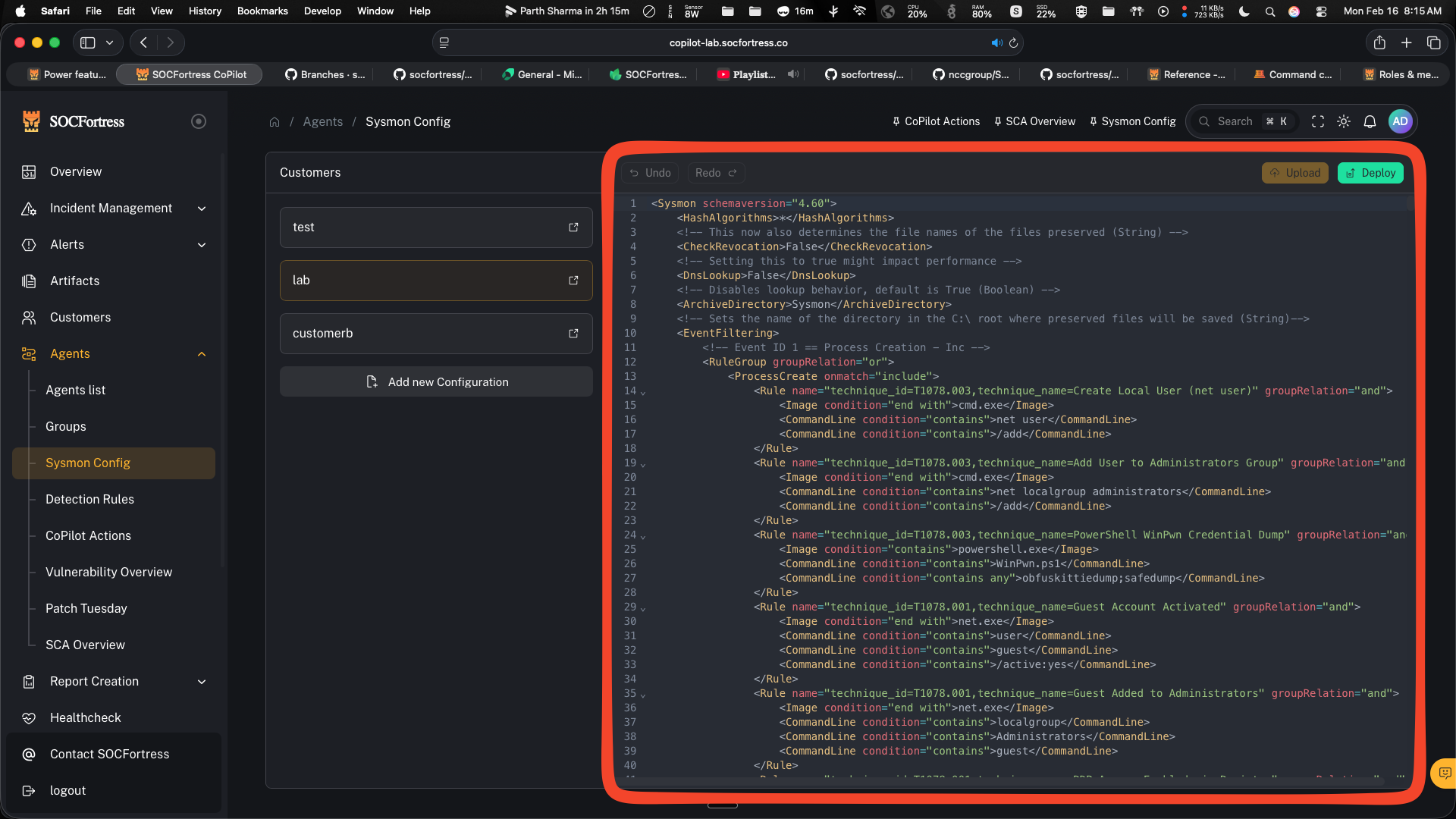 Edit Sysmon config (placeholder)
