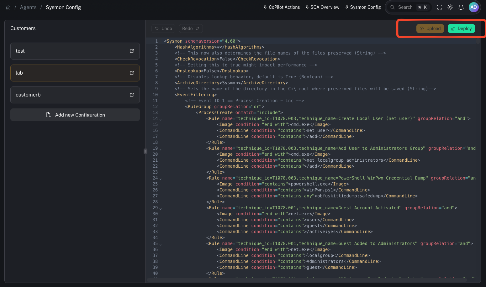 Reload Sysmon config (placeholder)