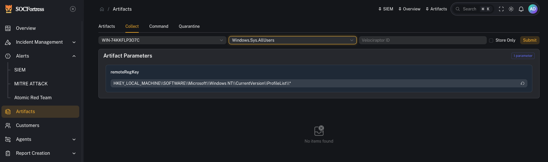 Collect artifacts (placeholder)