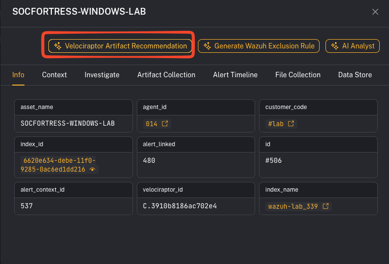 Artifact recommendation (placeholder)