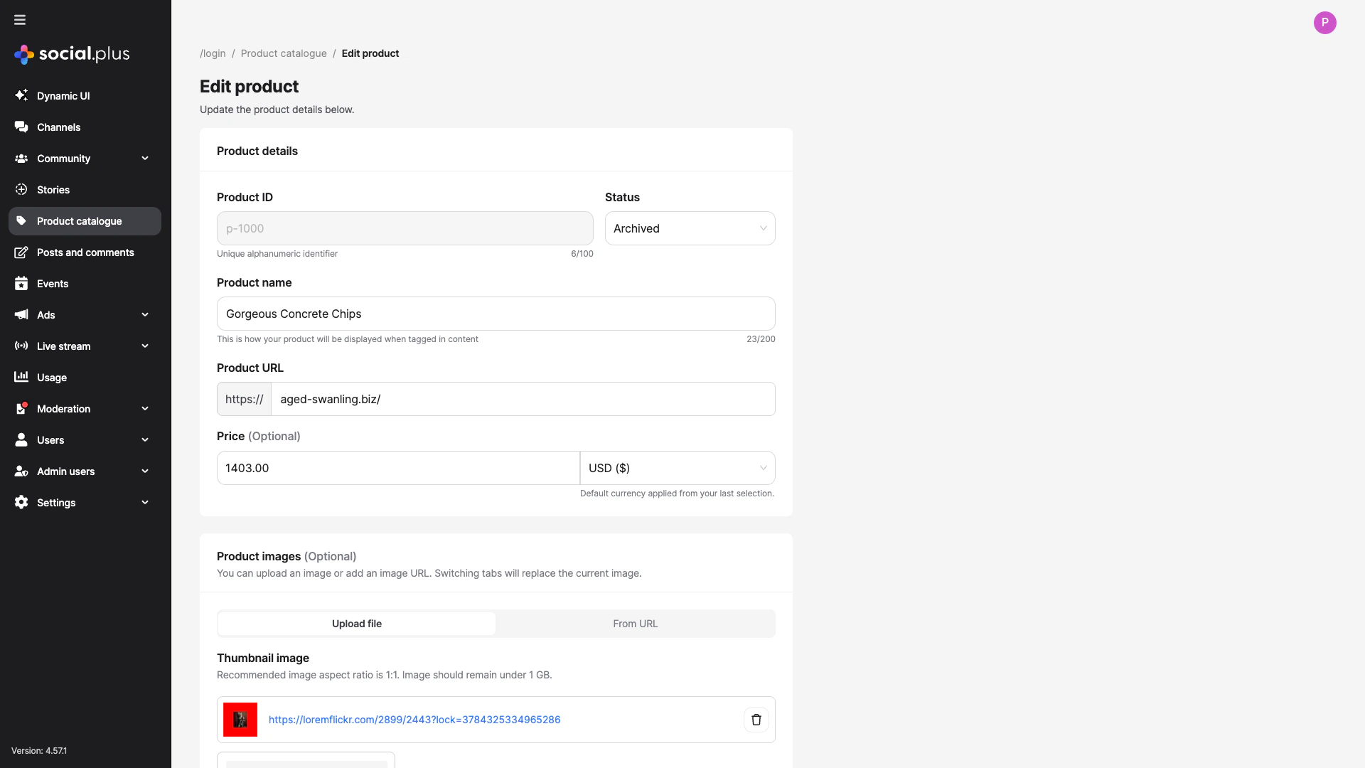 Edit Product Form