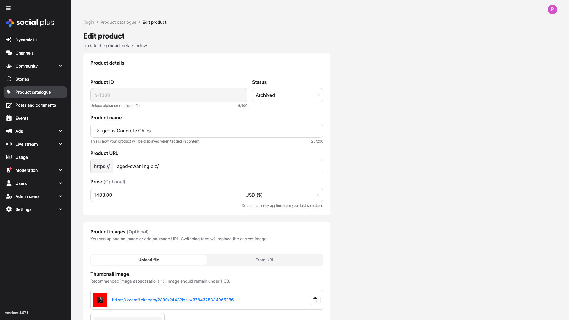 Edit Product Form