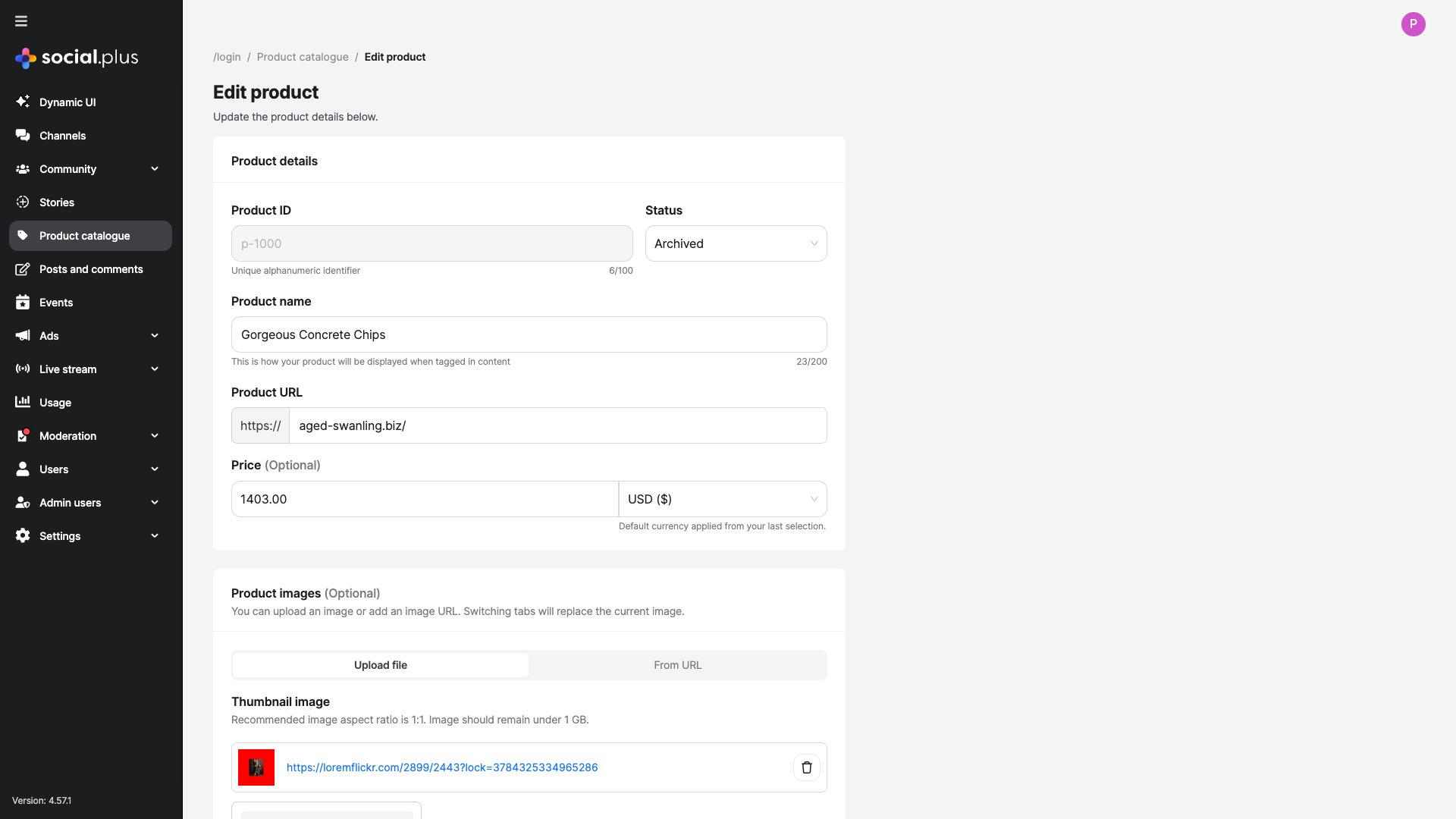 Edit Product Form