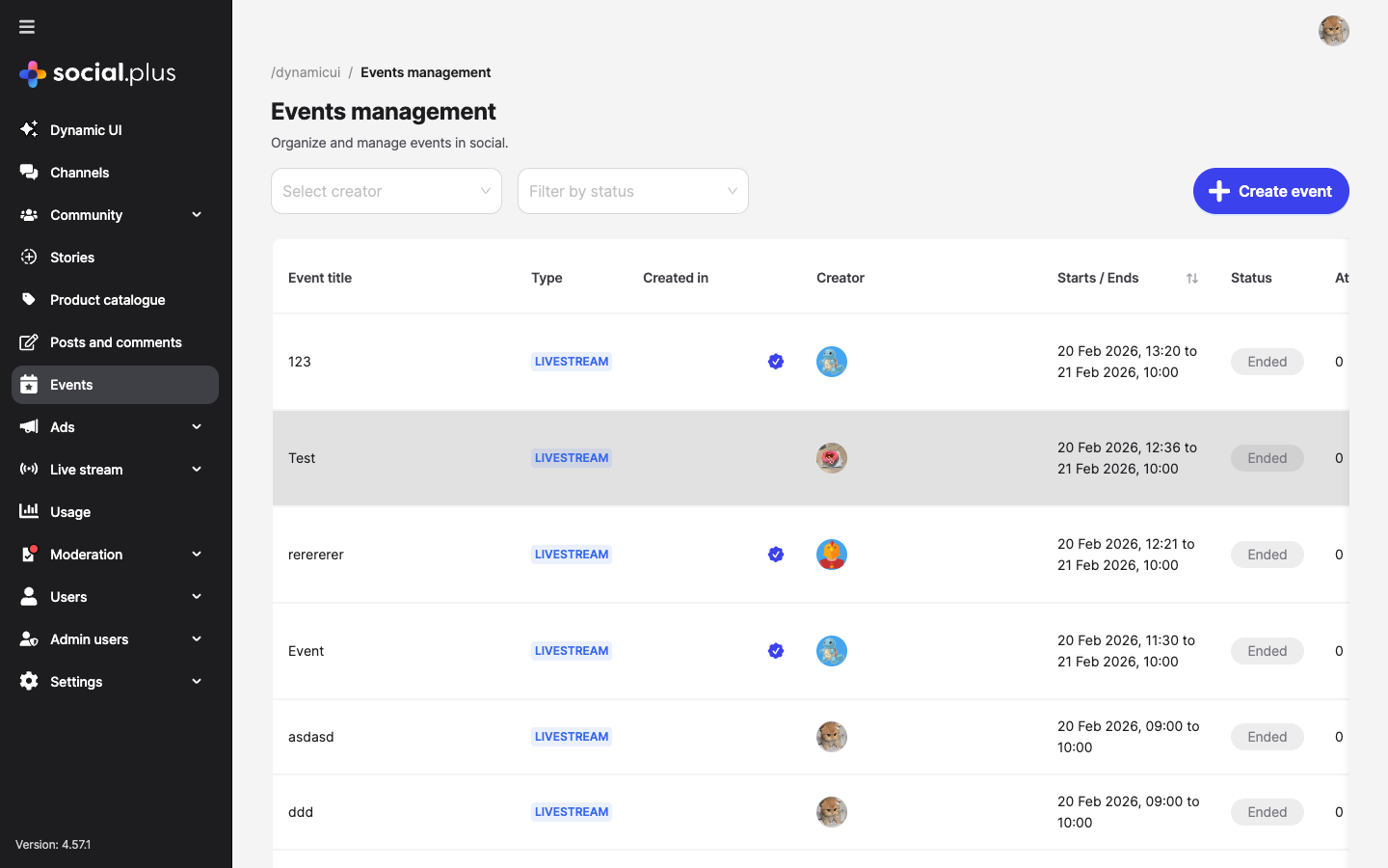 Events Management Dashboard
