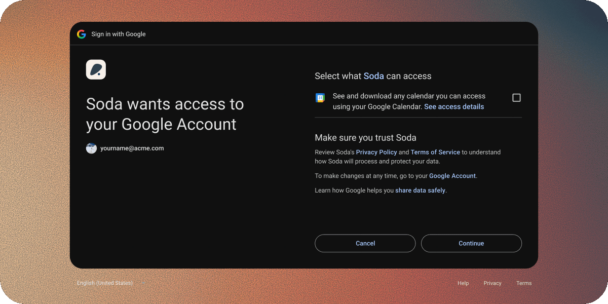 How To Provide Calendar Permissions To Soda 1