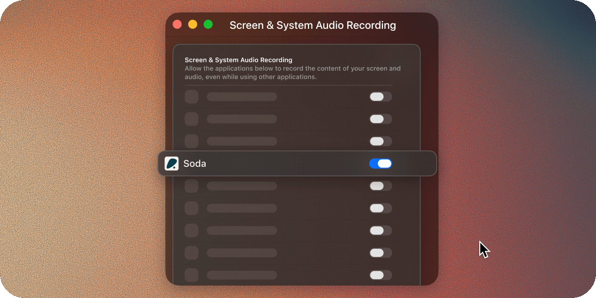 Soda Turning Off Mac Permissions
