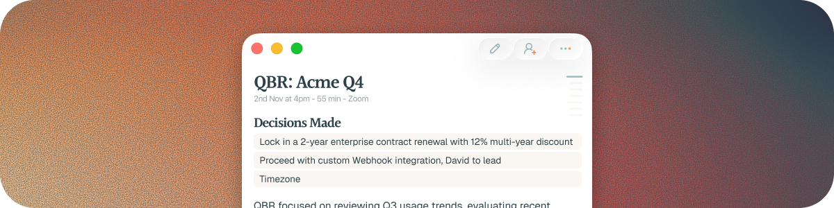 Keep Track Of Decisions Made Across Calls And Email Threads