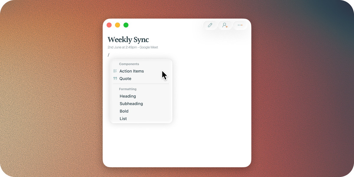 Using Components Within Soda's AI Notepad