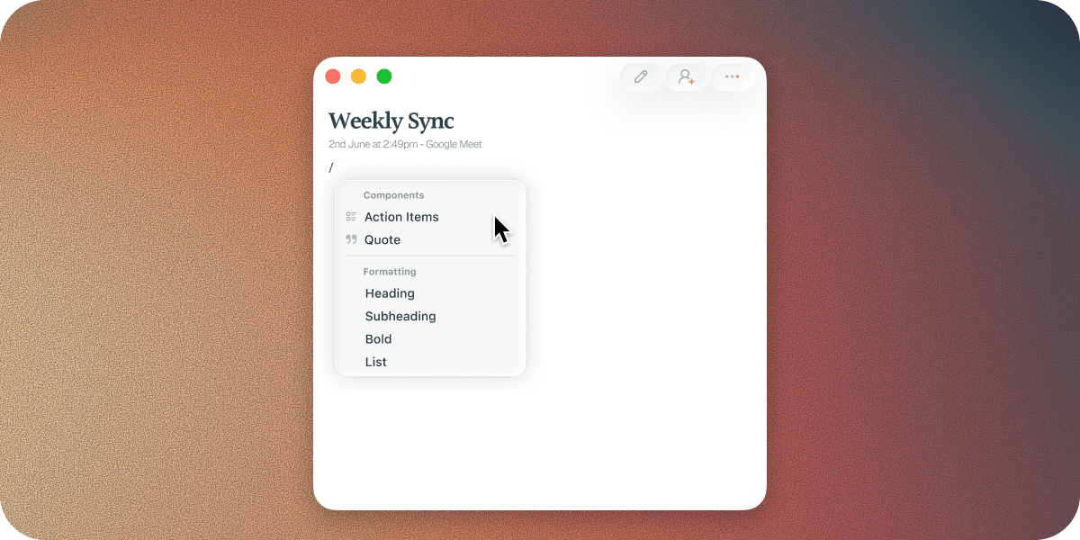 Using Components Within Soda's AI Notepad