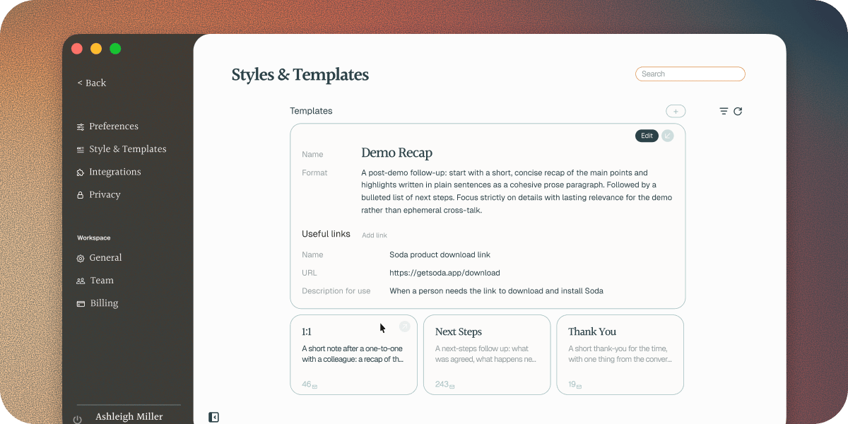 Structured Meeting Follow Up Templates In Soda
