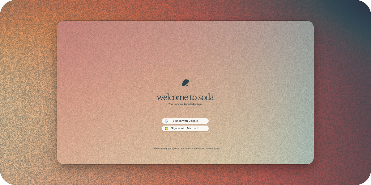 Sign Up To Soda With Either Google Or Microsoft Using Your Work Account