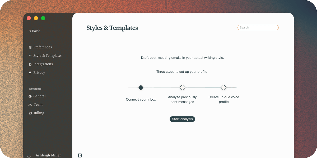 Build Your Writing Style By First Connecting An Inbox And Then Letting Soda Analyse Your Previously Sent Messages