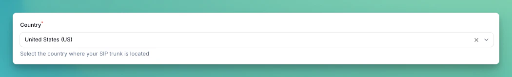 Seleção de país SIP