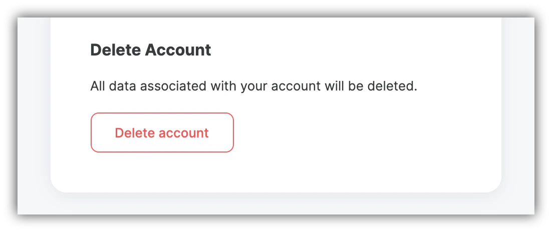 Delete Account