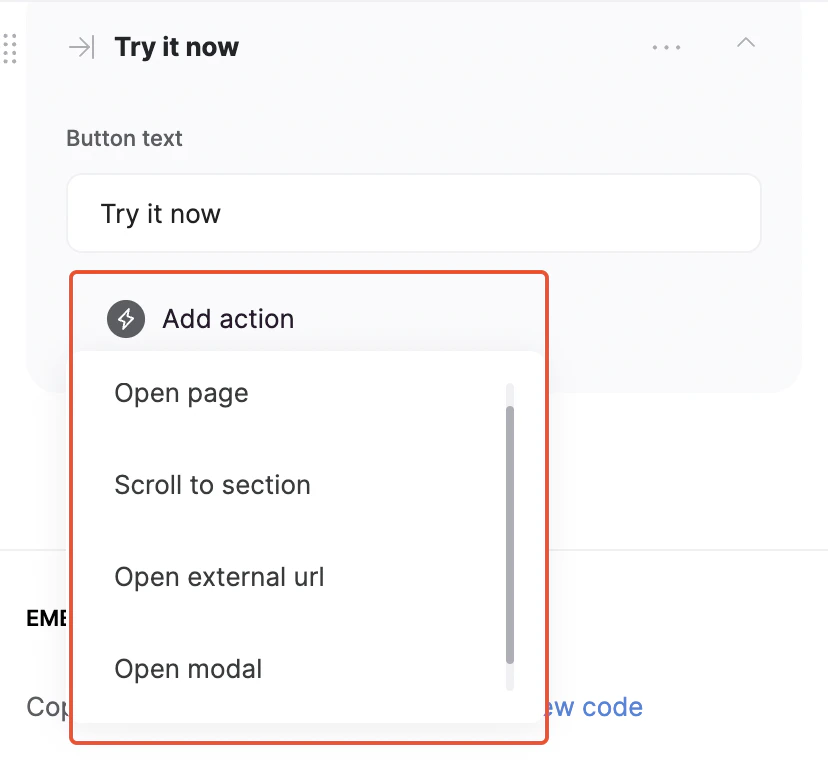 Button actions