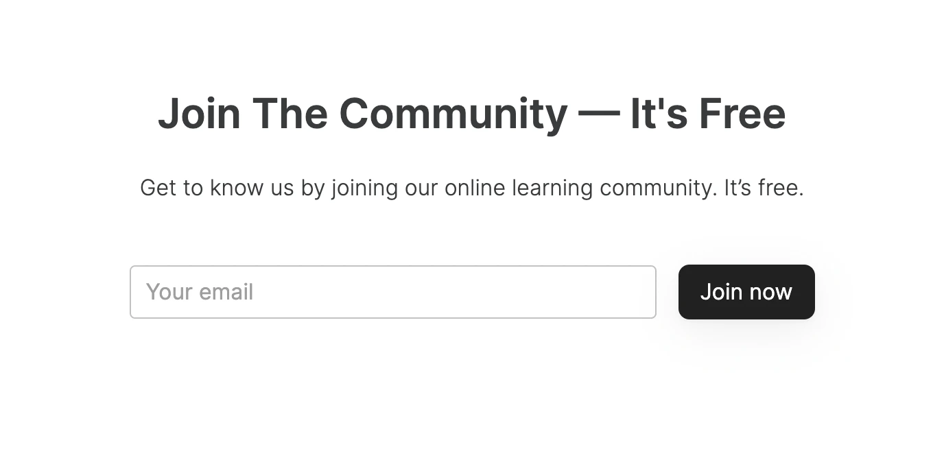 Call to action with email capture