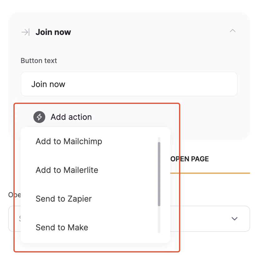 Button actions