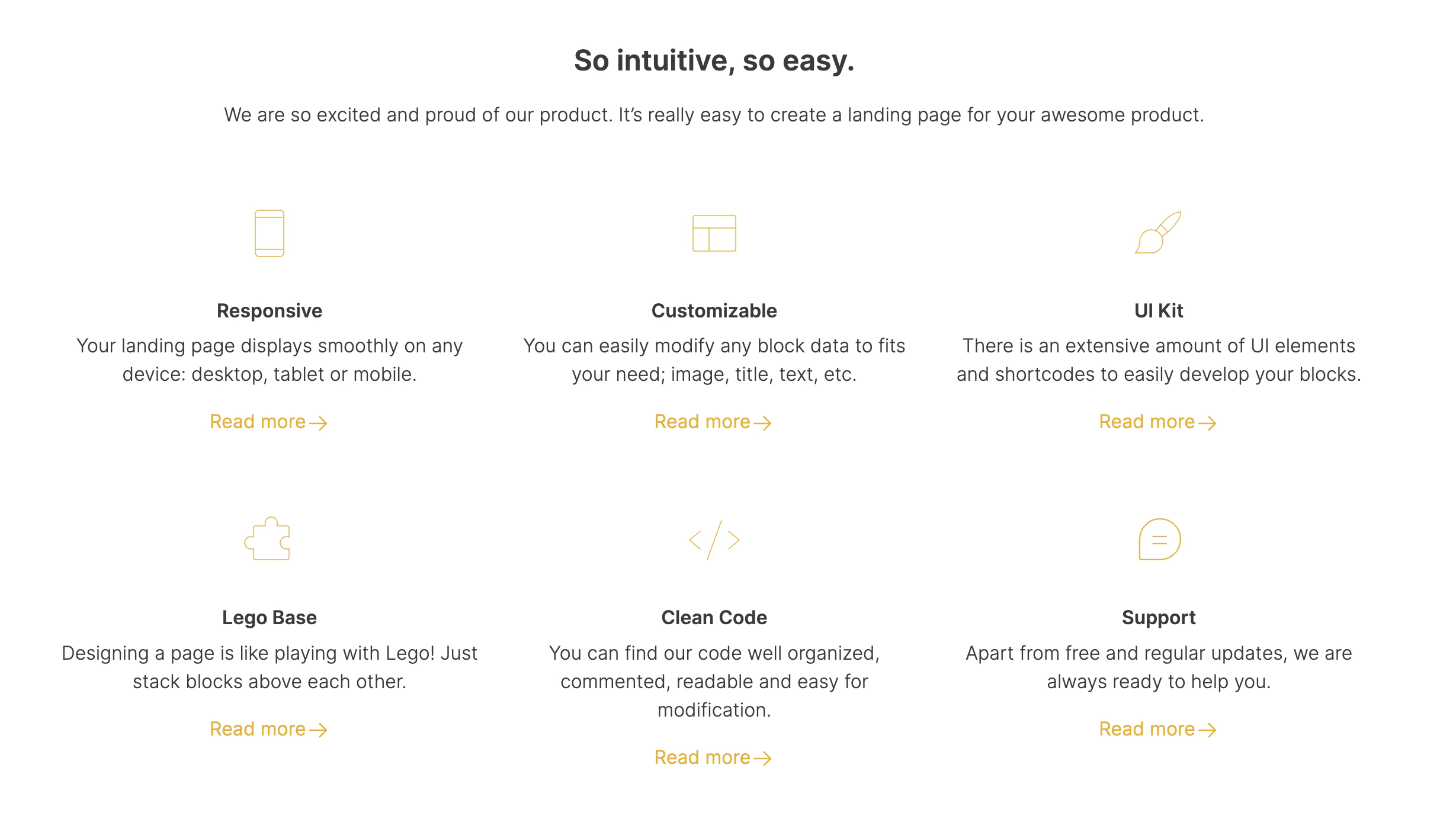 Feature Grid with big icons