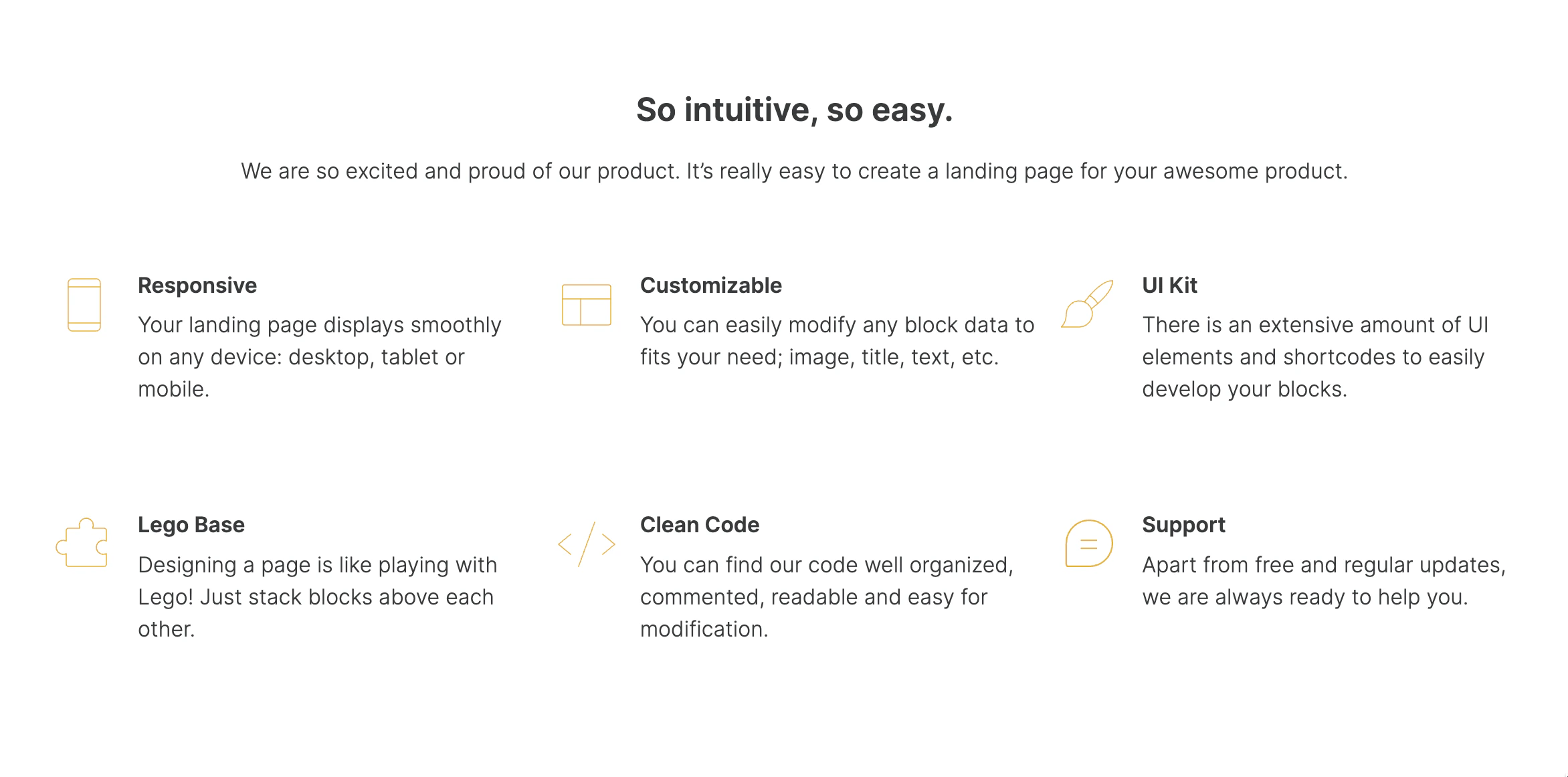 Feature Grid with small icons